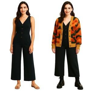 Universal Thread Black Jumper Sleeveless Ankle‎ Cropped Size 2 Streetwear